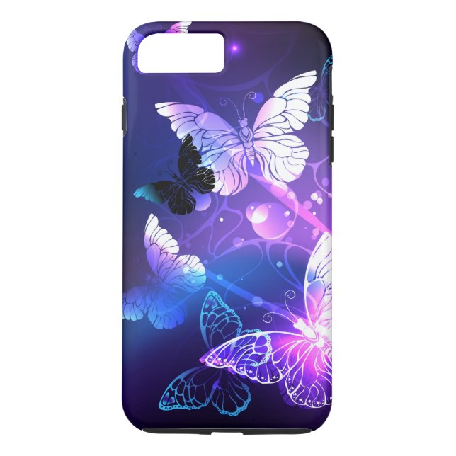 Funda De Case-Mate Para iPhone Fondo con mariposas nocturnas (Reverso)