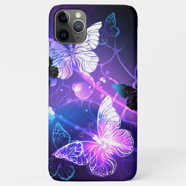 Funda De Case-Mate Para iPhone Fondo con mariposas nocturnas (Reverso)