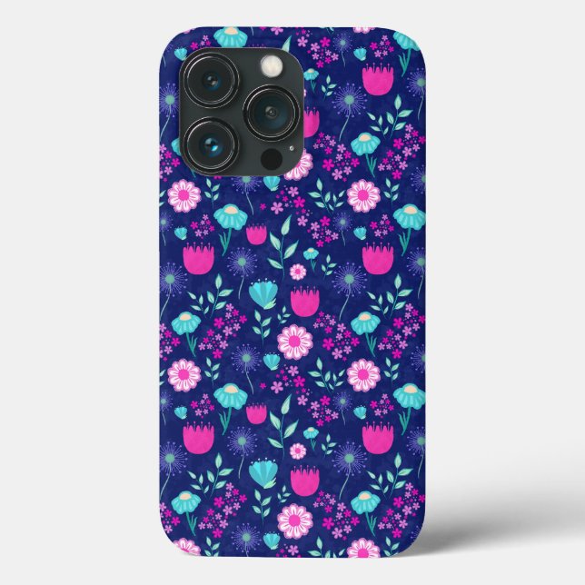 Funda De Case-Mate Para iPhone Fondo con patrón floral lindo (Reverso )