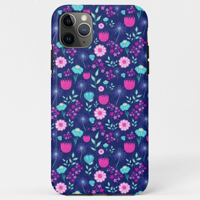 Funda De Case-Mate Para iPhone Fondo con patrón floral lindo (Reverso)