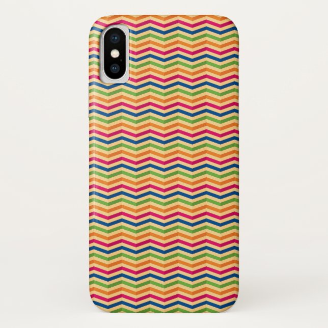 Funda De Case-Mate Para iPhone Fondo con rayas en retro (Reverso)
