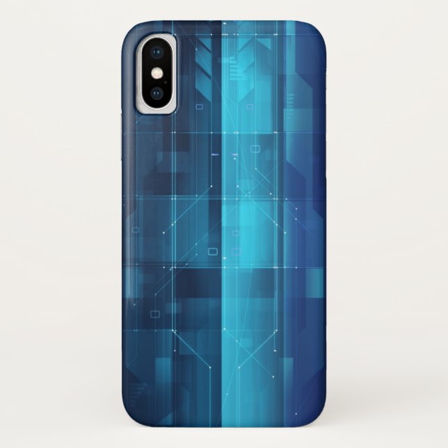 Funda De Case-Mate Para iPhone Fondo de alta tecnología (Reverso)