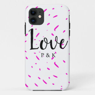 Funda Para iPhone 11 Fondo de amor abstracto rosa minimalista simple no