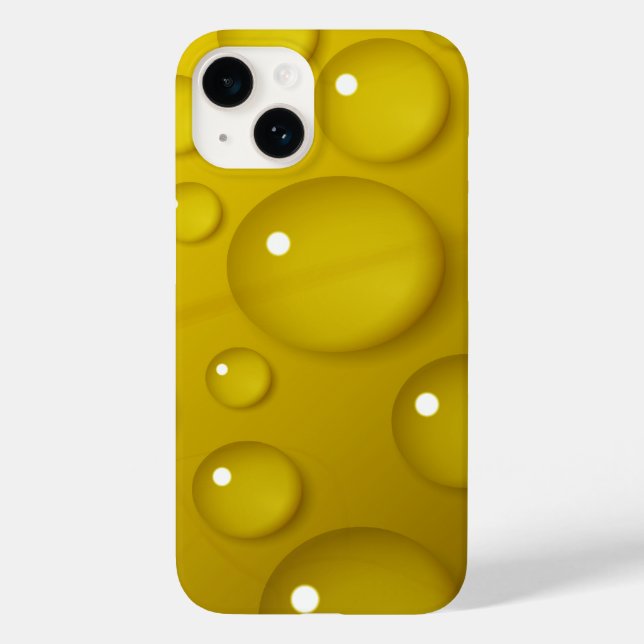 Funda De Case-Mate Para iPhone Fondo de caída de agua amarilla (Reverso )