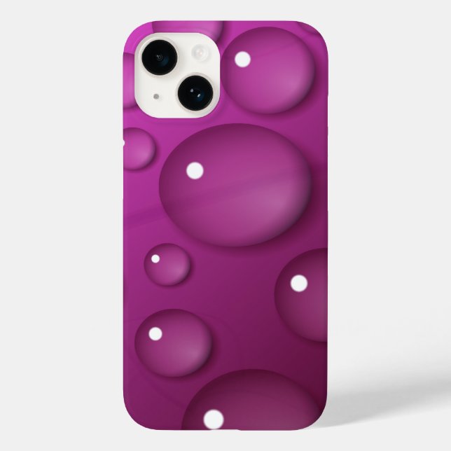 Funda De Case-Mate Para iPhone Fondo de caída de agua rosa (Reverso )