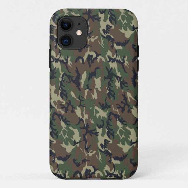 Funda De Case-Mate Para iPhone Fondo de Camuflaje Forestal Militar (Reverso)
