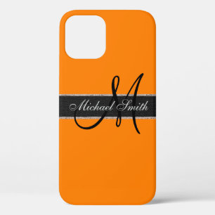 Funda Para iPhone 12 Pro Fondo de color Amber Monograma (SAE-ECE)