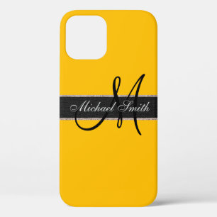 Funda Para iPhone 12 Pro Fondo de color de ámbar monograma