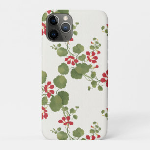 Funda Para iPhone 11 Pro Fondo de Crema de Nasturcio Rojo