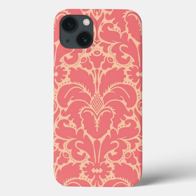 Funda De Case-Mate Para iPhone Fondo de damasco de estilo barroco (Reverso)