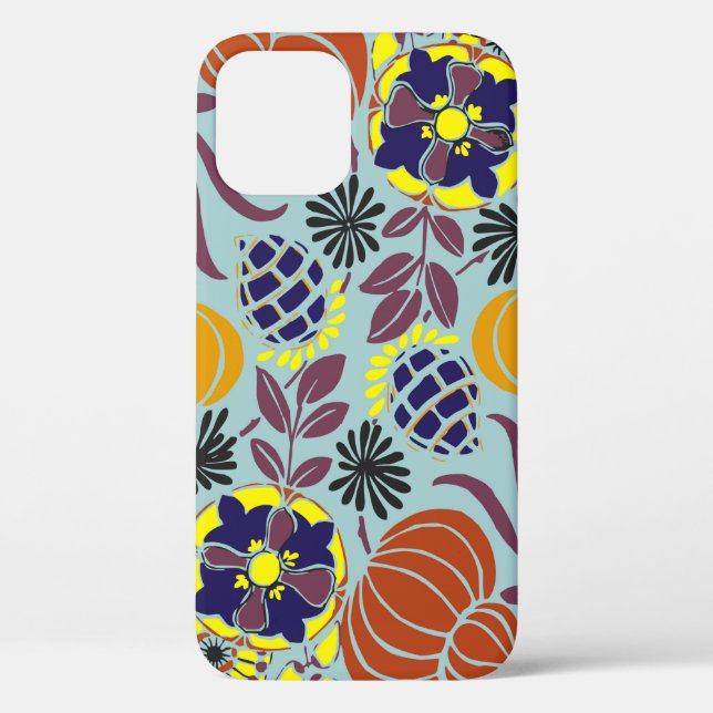 Funda De Case-Mate Para iPhone fondo de diseño floral (Reverso )