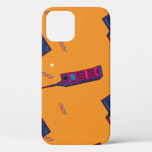 Funda Para iPhone 12 Fondo de estilo retro 80, colorido.