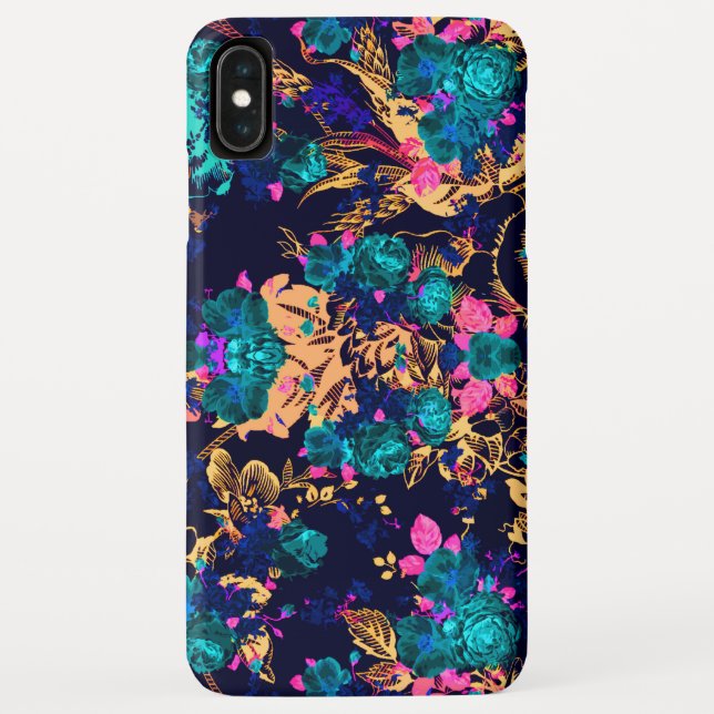 Funda De Case-Mate Para iPhone Fondo de flores abstractas lindas y chic (Reverso)