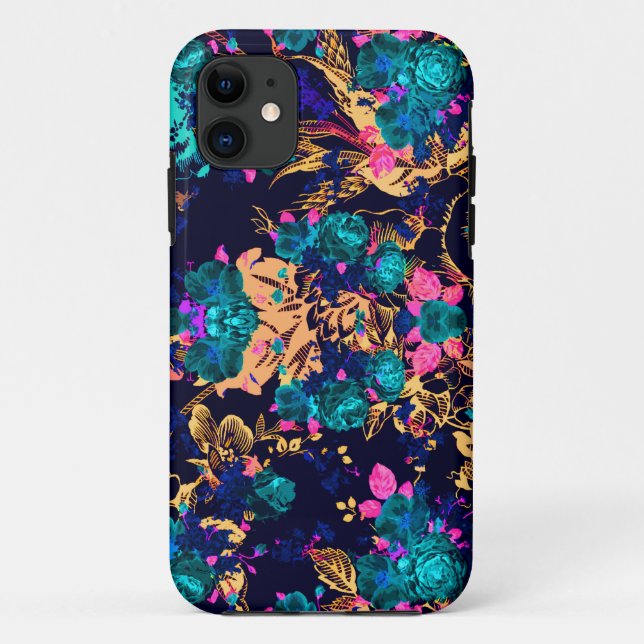 Funda De Case-Mate Para iPhone Fondo de flores abstractas lindas y elegantes (Reverso)