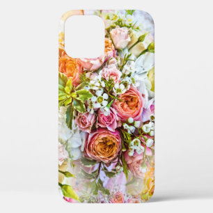 Funda Para iPhone 12 Fondo de flores de verano, ramos de flores