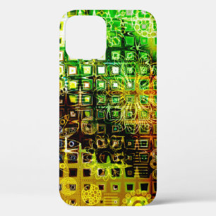Funda Para iPhone 12 fondo de fondo de ornamento floral de arte, grung