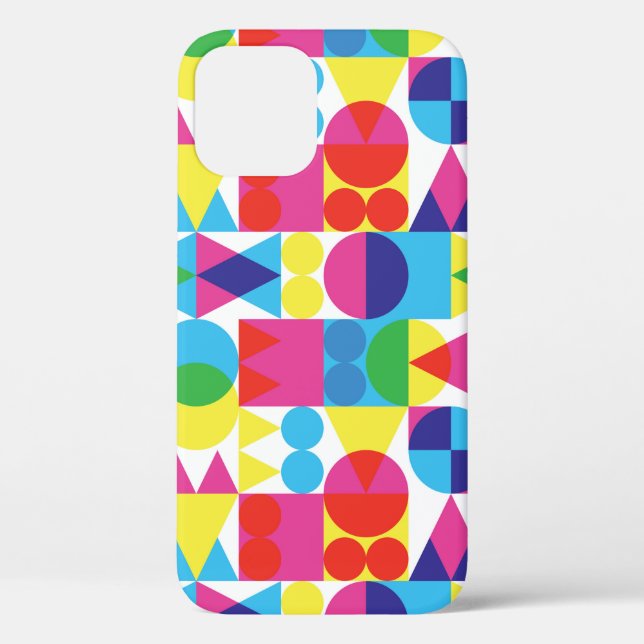 Funda De Case-Mate Para iPhone Fondo de formas transparentes retro (Reverso )