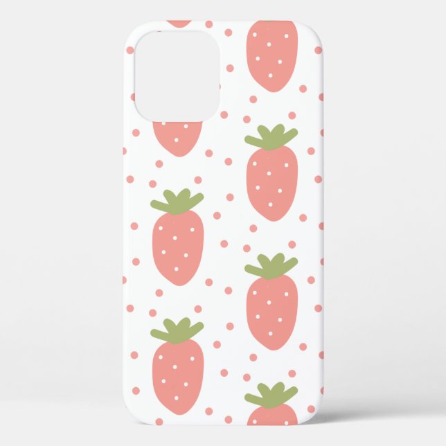 Funda De Case-Mate Para iPhone Fondo de fresas de frutas (Reverso )