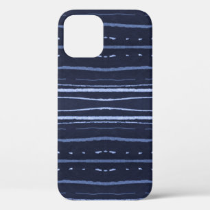 Funda Para iPhone 12 Fondo de las franjas de color azul. Línea creativ
