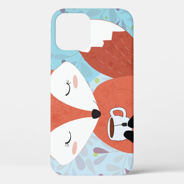 Funda De Case-Mate Para iPhone Fondo de Leaf de Adorable Lady Fox (Reverso )