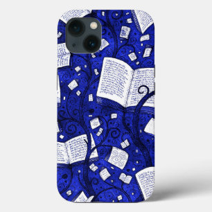Funda Para iPhone 13 Fondo de los Libros Azules