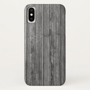Funda Para iPhone X fondo de madera gris ahumada