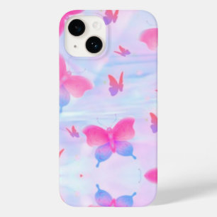 Funda Para iPhone 14 De Case-Mate Fondo de mariposa soñador rosa y púrpura