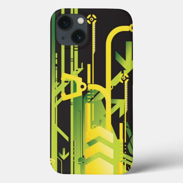 Funda De Case-Mate Para iPhone Fondo de medio tono técnico 4 (Reverso)