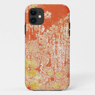 Funda Para iPhone 11 Fondo de pared de gruns floral vintage