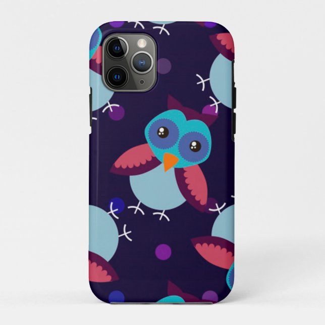 Funda De Case-Mate Para iPhone fondo de patrón de búho (Reverso)