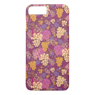 Funda Para iPhone 8 Plus/7 Plus Fondo de patrón de cepas de uva dulce