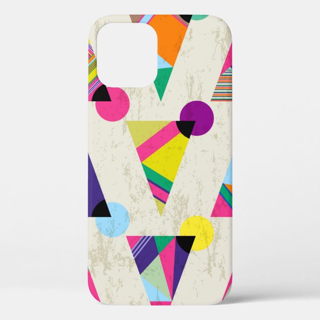 Funda De Case-Mate Para iPhone fondo de patrón triangular sin fisuras, hipster re (Reverso )