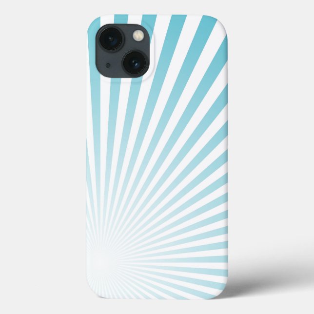 Funda De Case-Mate Para iPhone Fondo de rayas de sol azul cielo retro (Reverso)