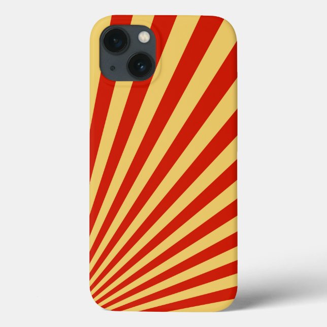 Funda De Case-Mate Para iPhone Fondo de rayas de sol de llama retro (Reverso)