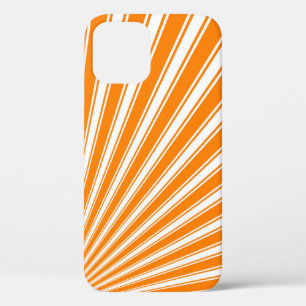 Funda Para iPhone 12 Pro Fondo de rayos de sol funky naranja retro