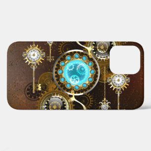 Funda Para iPhone 12 Pro Fondo de roscas de vapor con lentes turquesas