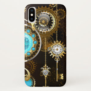 Funda Para iPhone X Fondo de roscas de vapor con lentes turquesas
