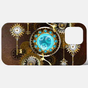 Funda Para iPhone 13 Pro Max Fondo de roscas de vapor con lentes turquesas