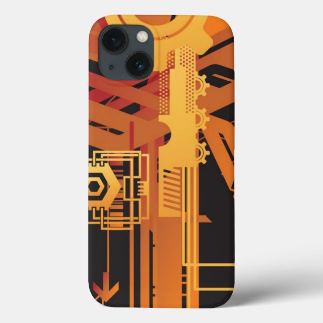 Funda De Case-Mate Para iPhone Fondo de semitono técnico (Reverso)