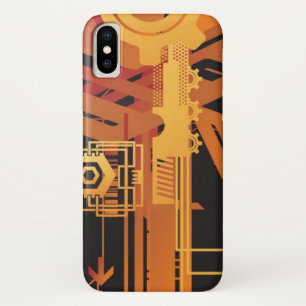 Funda Para iPhone X Fondo de semitono técnico