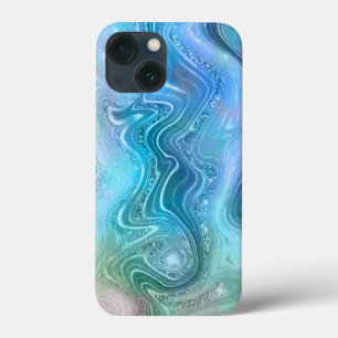 Funda Para iPhone 13 Mini Fondo de textura de piedra de mármol líquido abstr