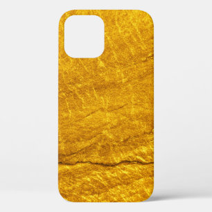 Funda Para iPhone 12 Fondo de textura de piedra dorada. abstracto, anti