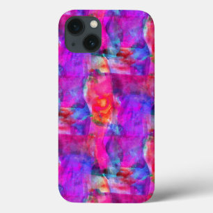 Funda Para iPhone 13 Fondo de textura rosa, azul y roja