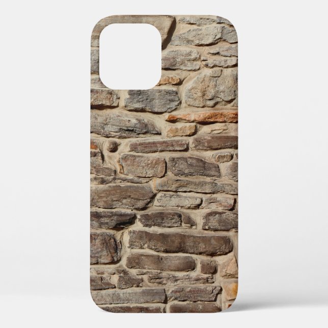 Funda De Case-Mate Para iPhone Fondo de textura rústica de pared de piedra (Reverso )
