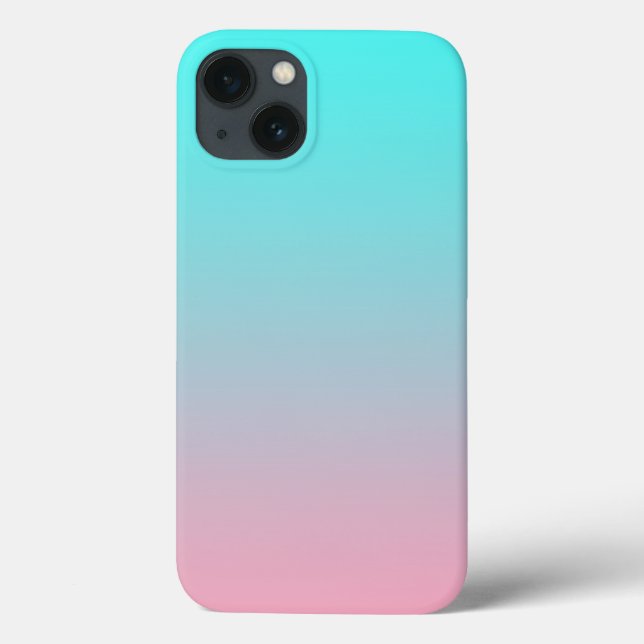 Funda De Case-Mate Para iPhone Fondo degradado simple de azul verdoso a rosa (Reverso)