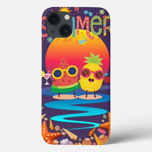 Funda De Case-Mate Para iPhone Fondo del atardecer del verano (Reverso)
