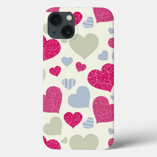 Funda De Case-Mate Para iPhone Fondo del corazón (Reverso)