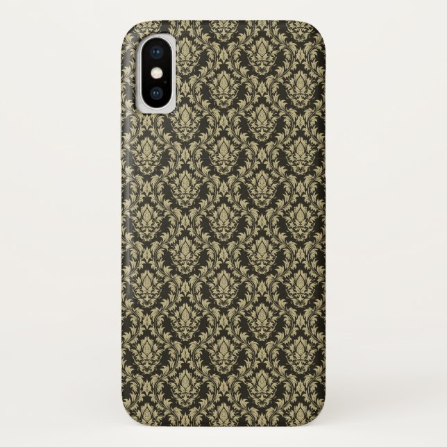Funda De Case-Mate Para iPhone Fondo del damasco (Reverso)