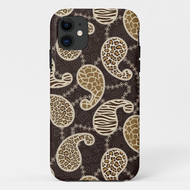 Funda De Case-Mate Para iPhone Fondo del estilo de Paisley (Reverso)