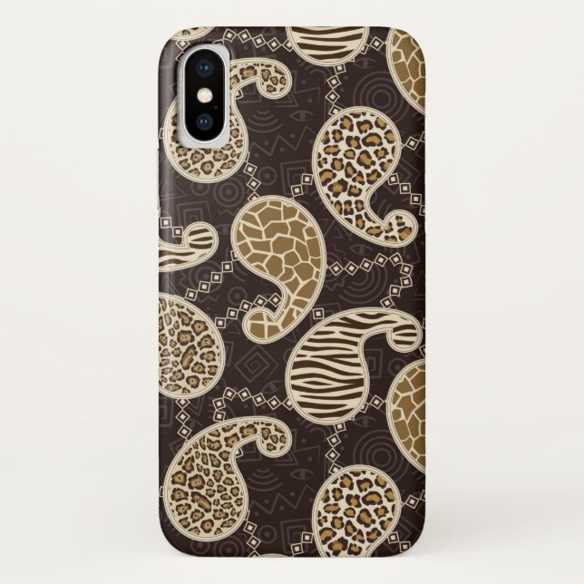 Funda De Case-Mate Para iPhone Fondo del estilo de Paisley (Reverso)